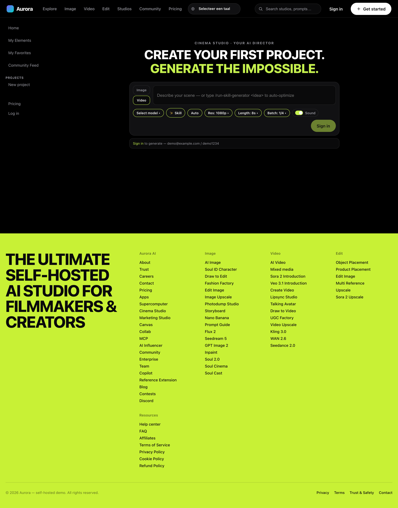 Cinema Studio — cinematische regie