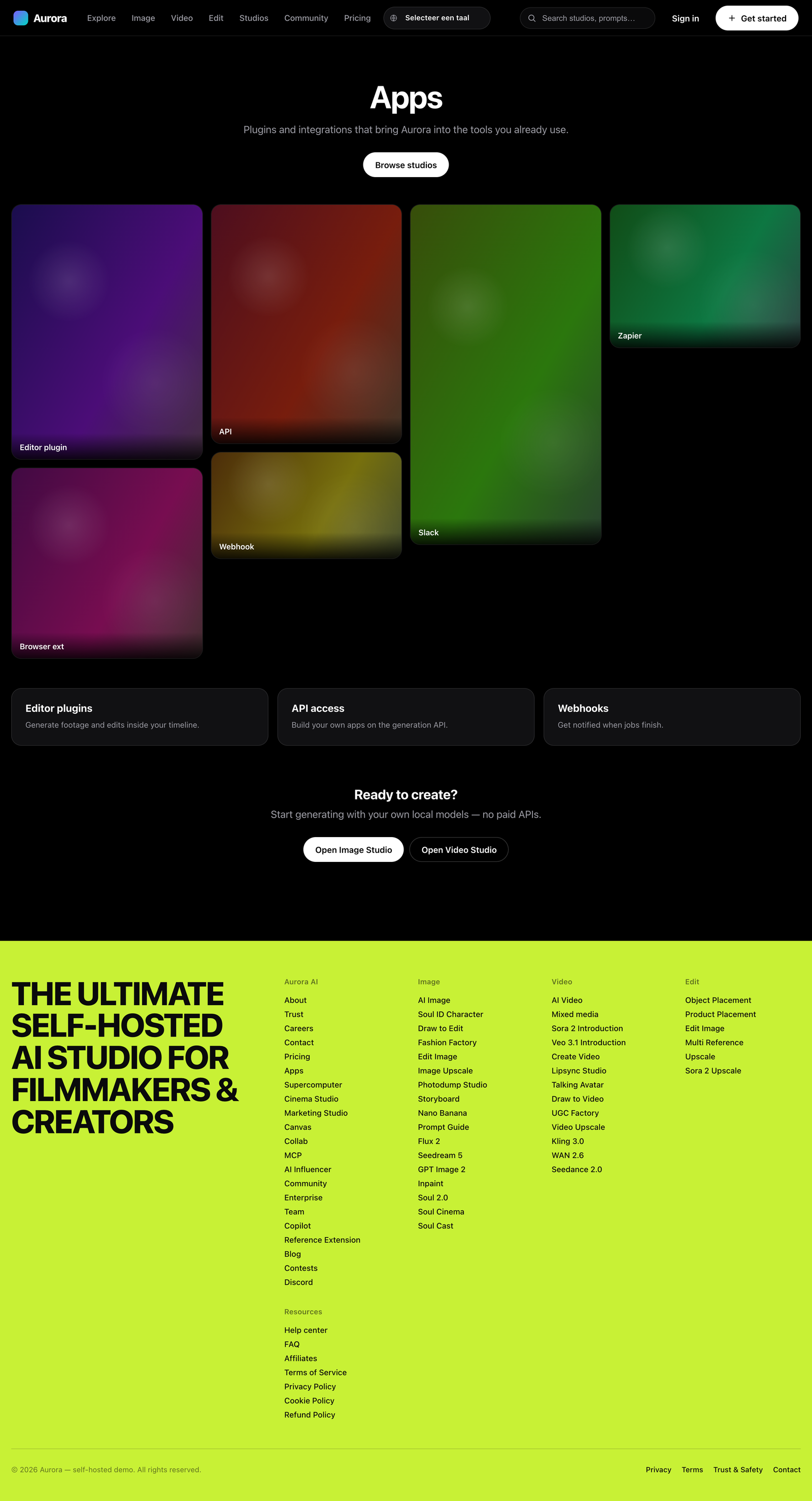 Apps & studio's — de volledige creatieve stack