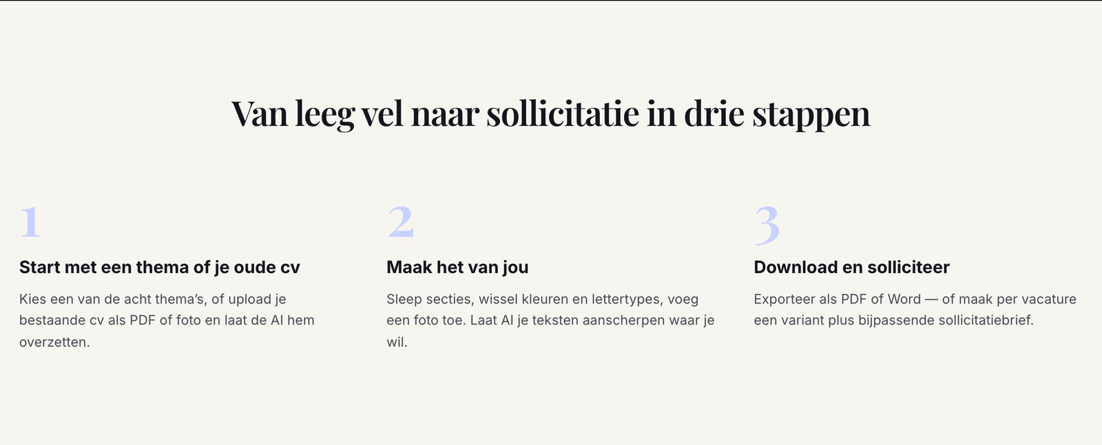 Van leeg vel naar sollicitatie in drie stappen