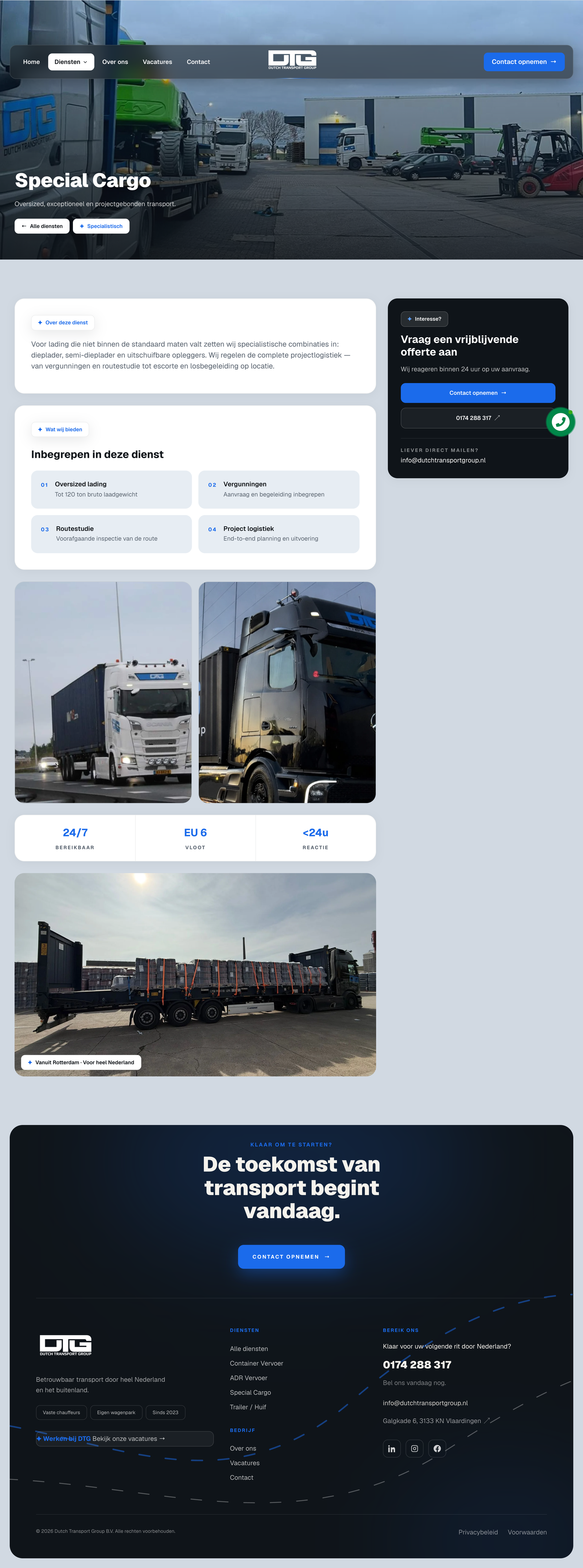 Special cargo — oversized & projectlading