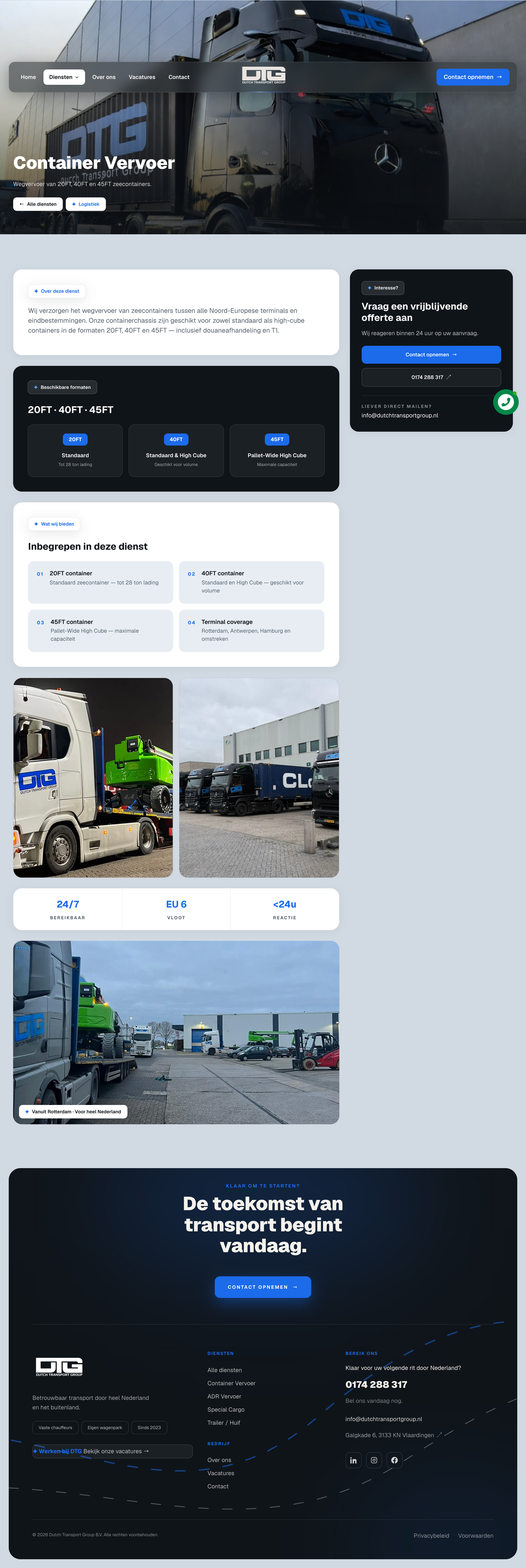 Container vervoer — 20FT, 40FT & 45FT