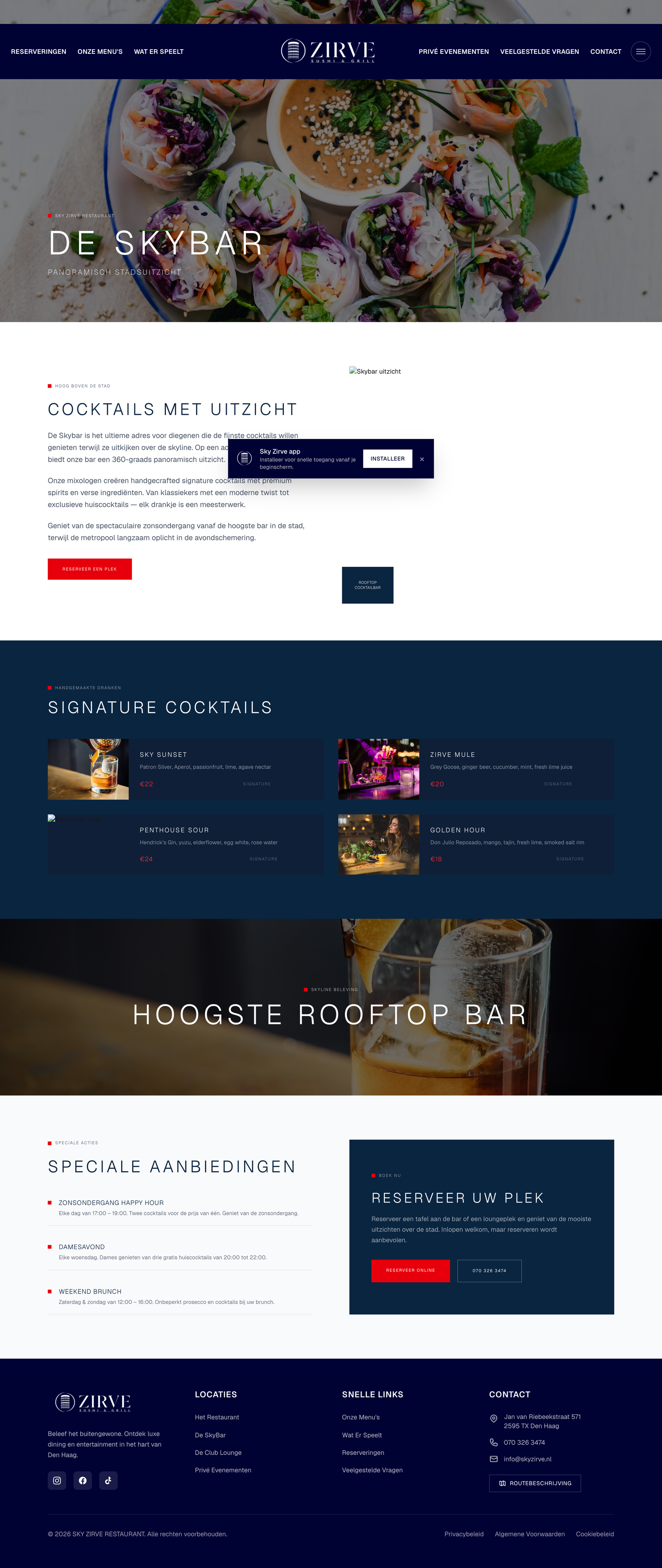 De SkyBar — signature cocktails