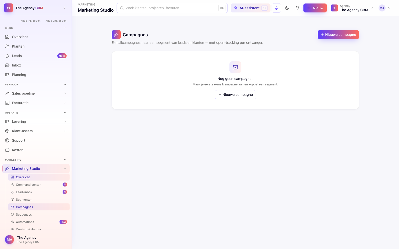 Dashboard — campagnes