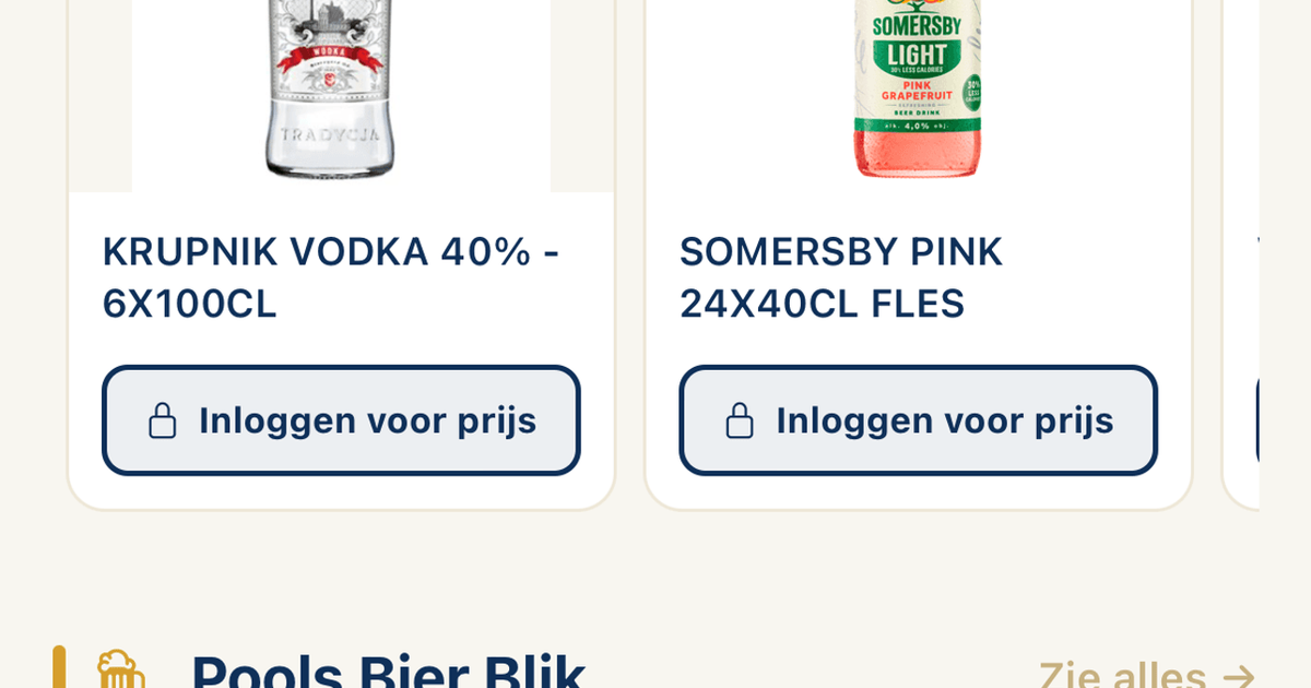 XL Groothandel app — iPhone
